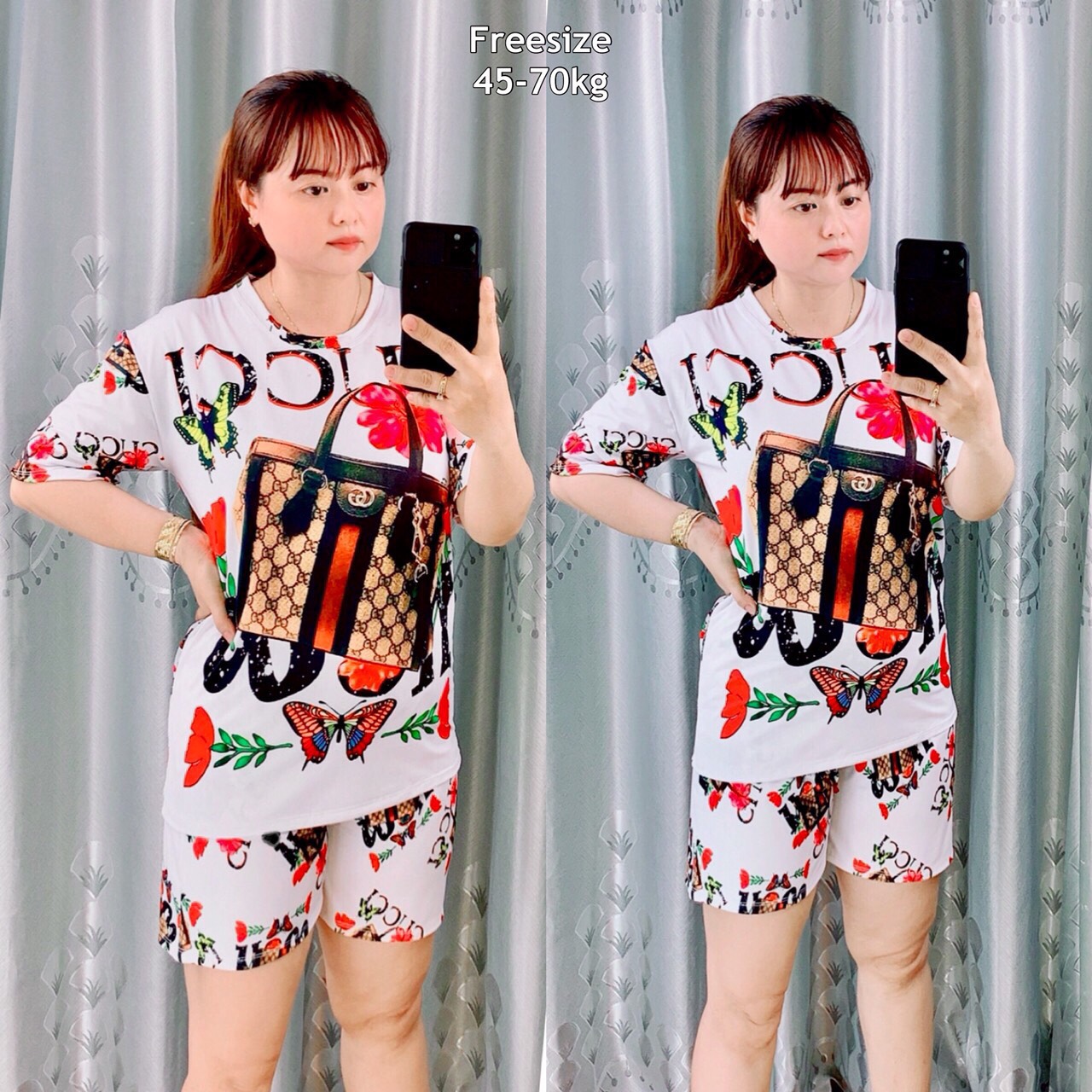 Đồ bộ lửng thun lạnh 3D hàng QC