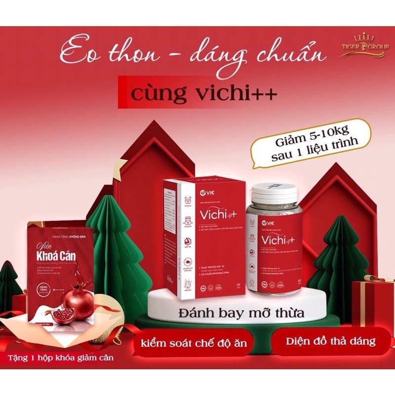 Giảm cân Vichi++ Chính hãng tặng kèm 30 viên khoá cân