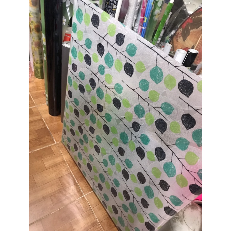 Decal dán kính, giấy dán kính khổ 90cm lá xanh 9929