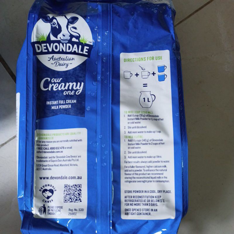 ( DATE T7/2022)SỮA TƯƠI DẠNG BỘT 1KG DEVONDALE- ÚC NK