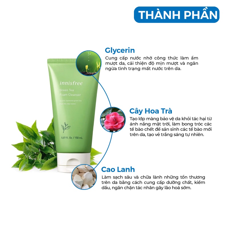 Sữa Rửa Mặt Trà Xanh Hàn Quốc 150ml - Mẫu Mới