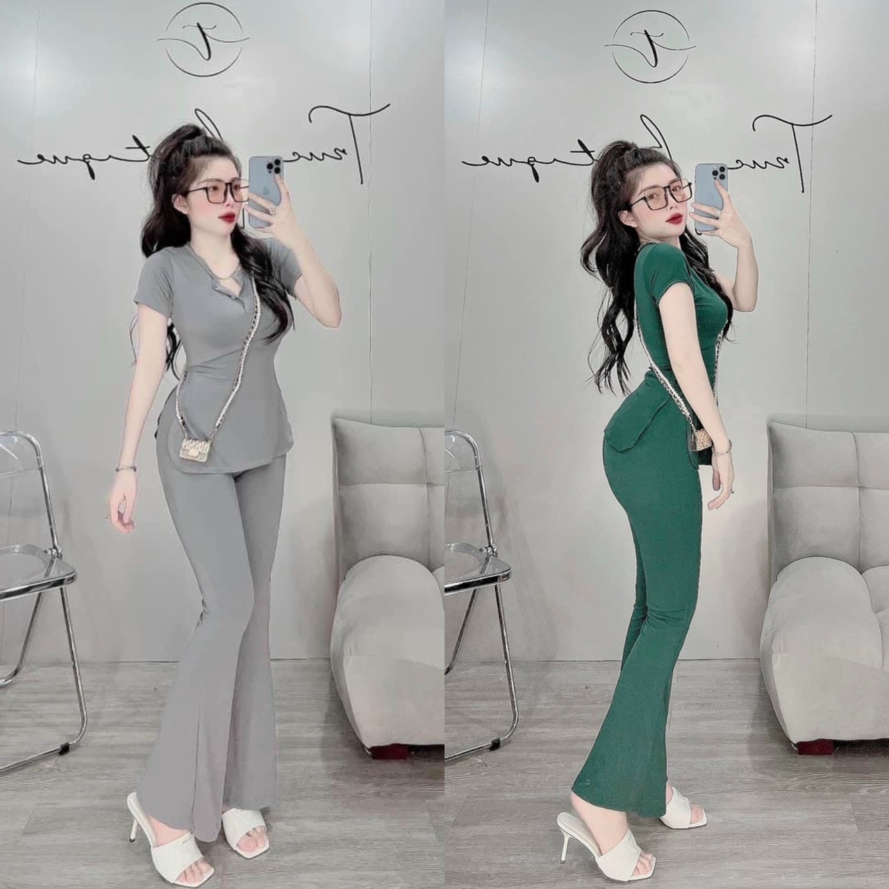 [Hot]Đồ bộ thun gân co dãn mát mẻ tôn dáng