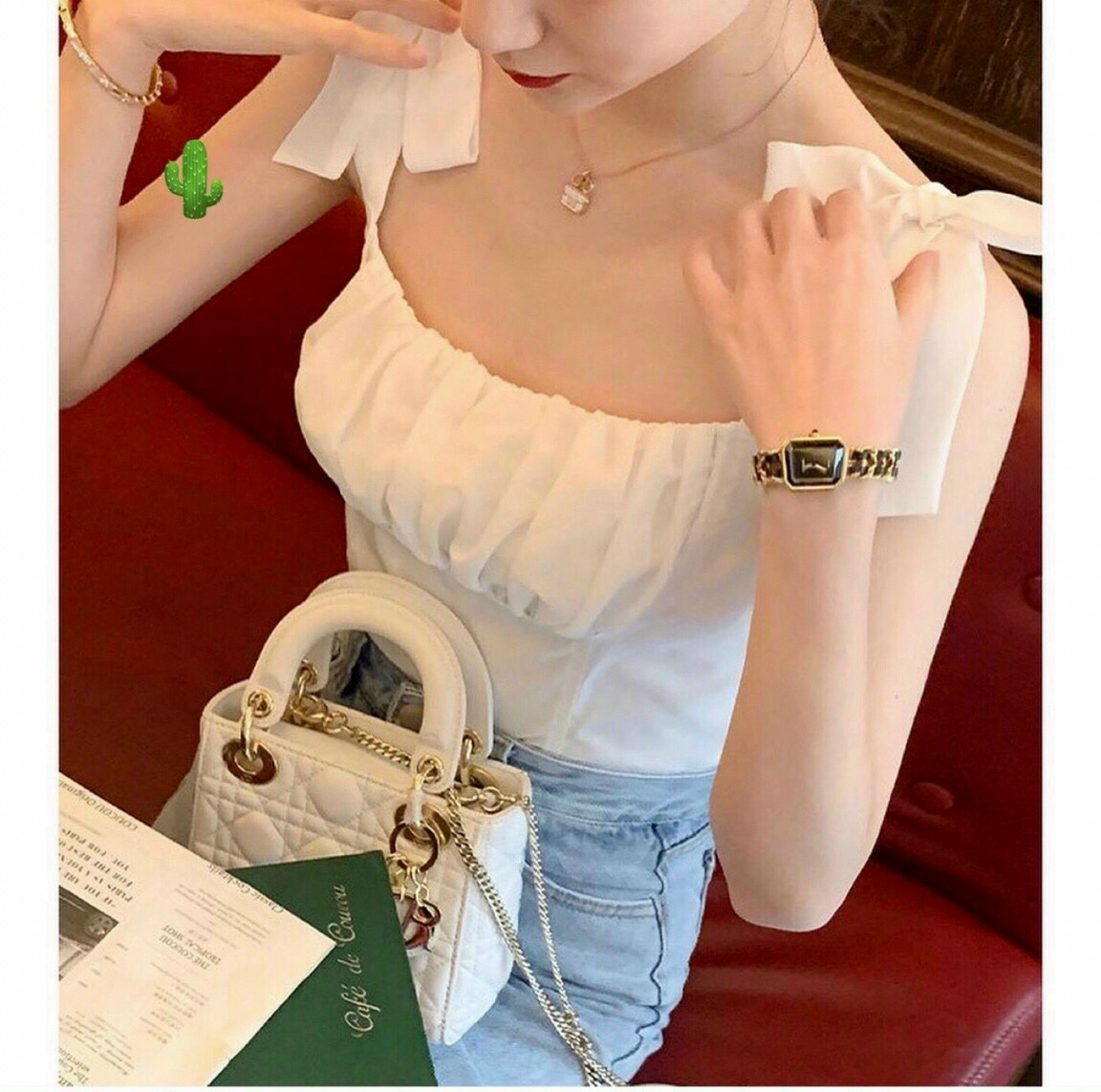 Áo nhúng nơ kiểu dễ thương chất kate đẹp
