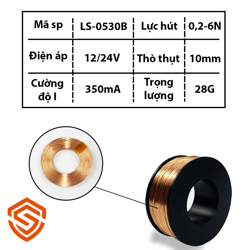 Khóa cửa nam châm điện LS-0530B 12V 24V (chốt điện)
