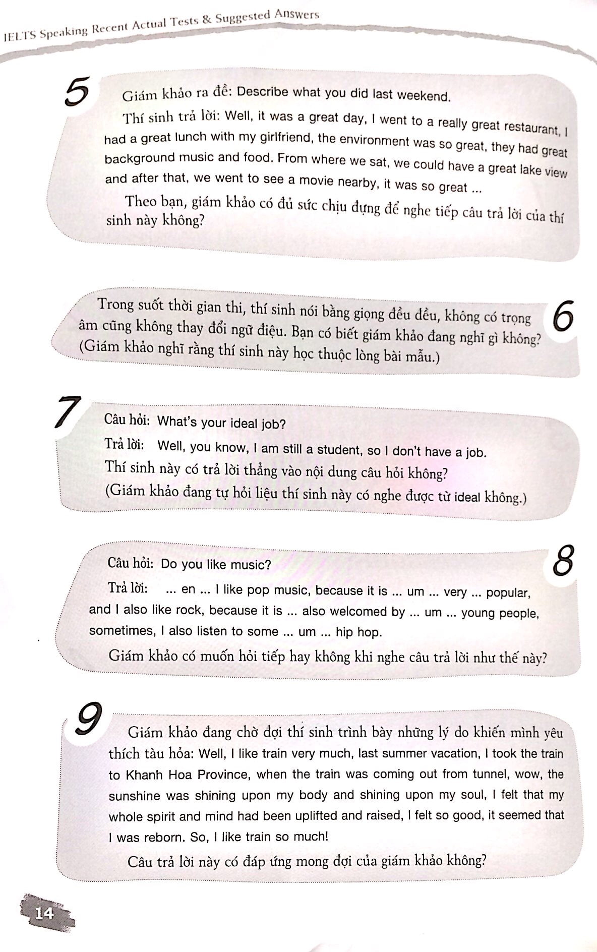 Fahasa - IELTS Speaking Recent Actual Tests & Suggested Answers