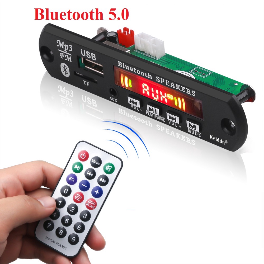 Module Bluetooth - Mạch giải mã Âm Thanh Bluetooth 5.0, Thẻ nhớ, Màn hình màu, 5v - 12v dùng cho Amply, Loa kéo, Xe hơi