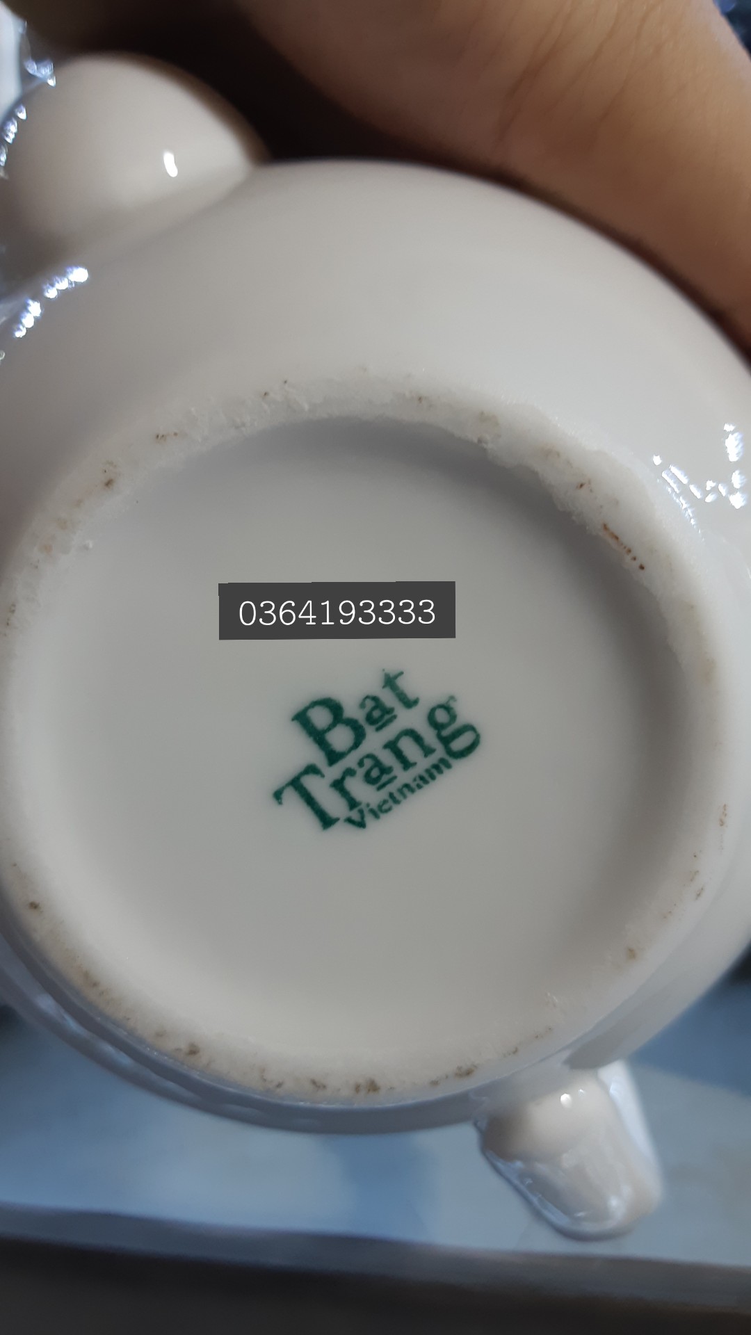 Ấm pha trà sứ trắng Bát Tràng dáng trụ 500ml