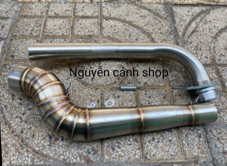 cổ pô xe wave nhỏ 2 khúc gắn lon