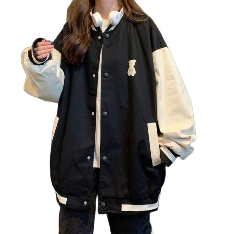 ÁO BOMBER NỈ,LOGO GẤU NHẸ NHÀNG CỰC KUTE