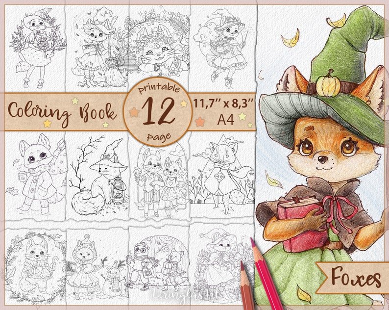 line art tranh tô màu nước combo 24k/ 12 tranh khổ A4