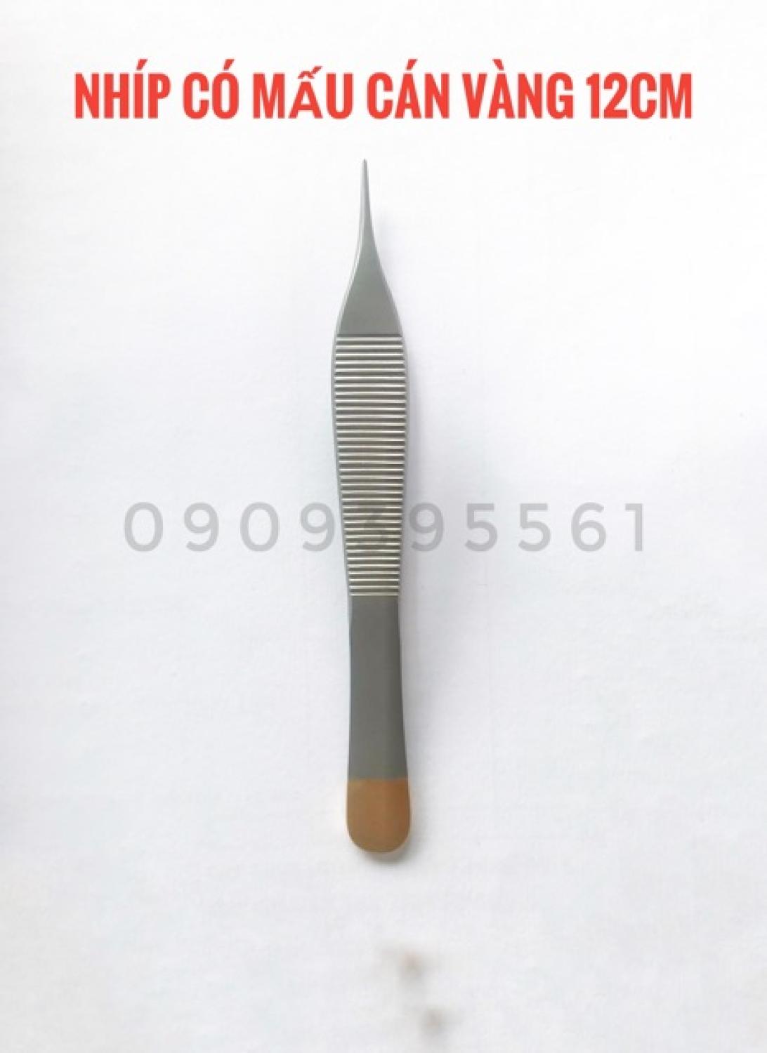 NHÍP ADSON CÓ MẤU CÁN VÀNG 12CM PHẪU THUẬT