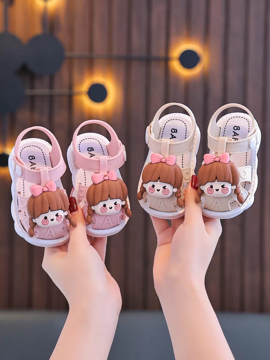 Sandal, Giày nút cài hình công chúa siêu dễ thương cho bé gái