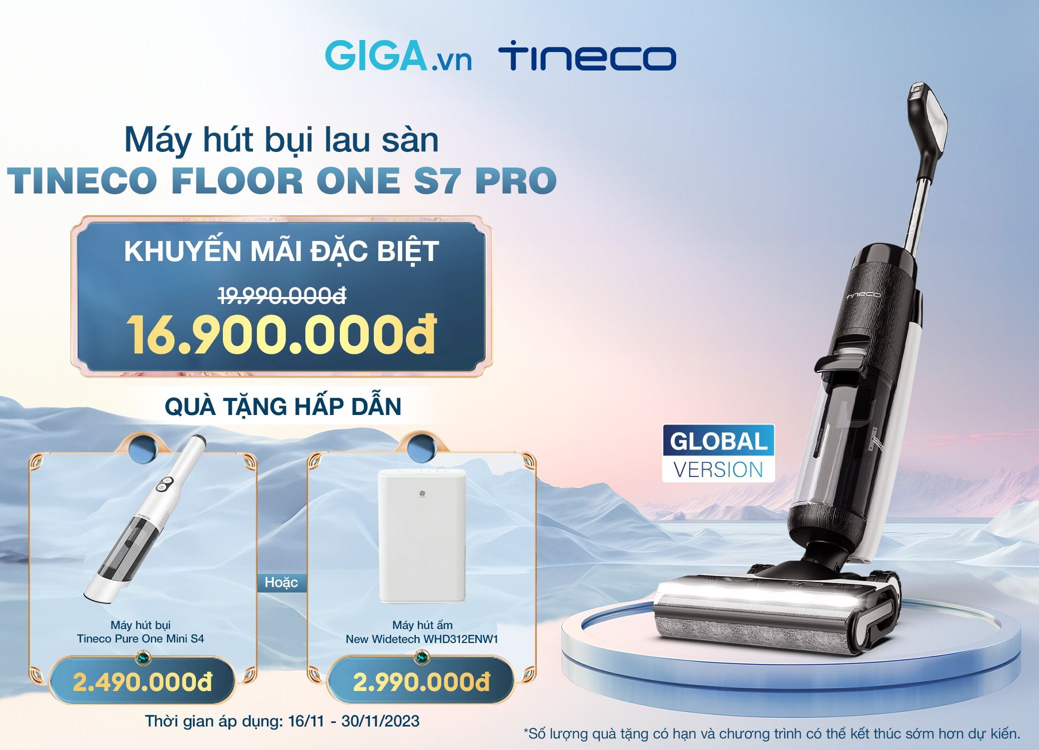 Máy hút bụi lau nhà khô ướt Tineco Floor One S7 Steam - Giá tốt