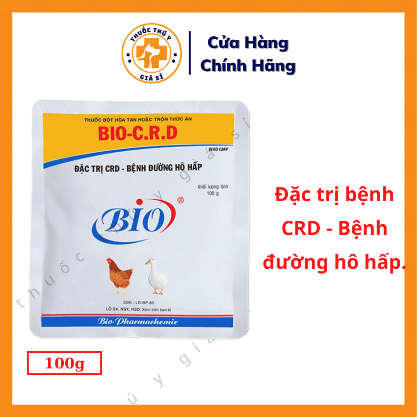 "Hoàn tiền đến 10%" Bio CRD 100g - Dùng Cho Bệnh CRD, C.CRD, Viêm Xoang Mũi, Viêm Phổi Ở Vịt - Thú Y Giá Sỉ