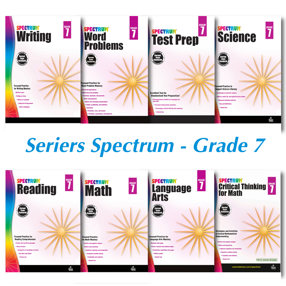 Grade 7 - Spectrum: Math, Reading, Writing, Test Prep, Language Arts 7