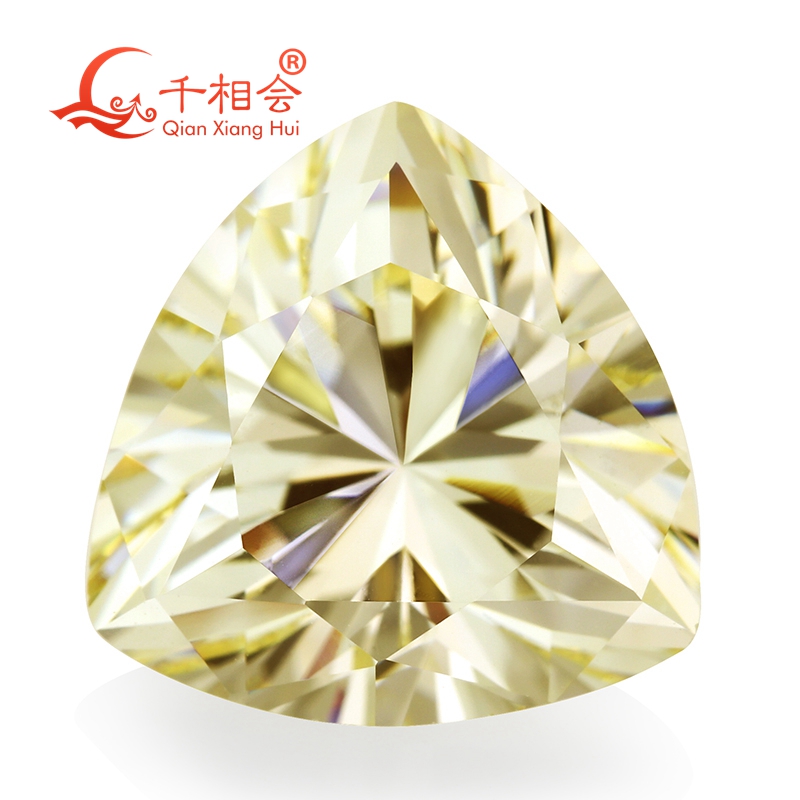 Trillion shape brilliant cut 6A quality DE IJ MN white Yellowish Cubic Zirconia loose stone
