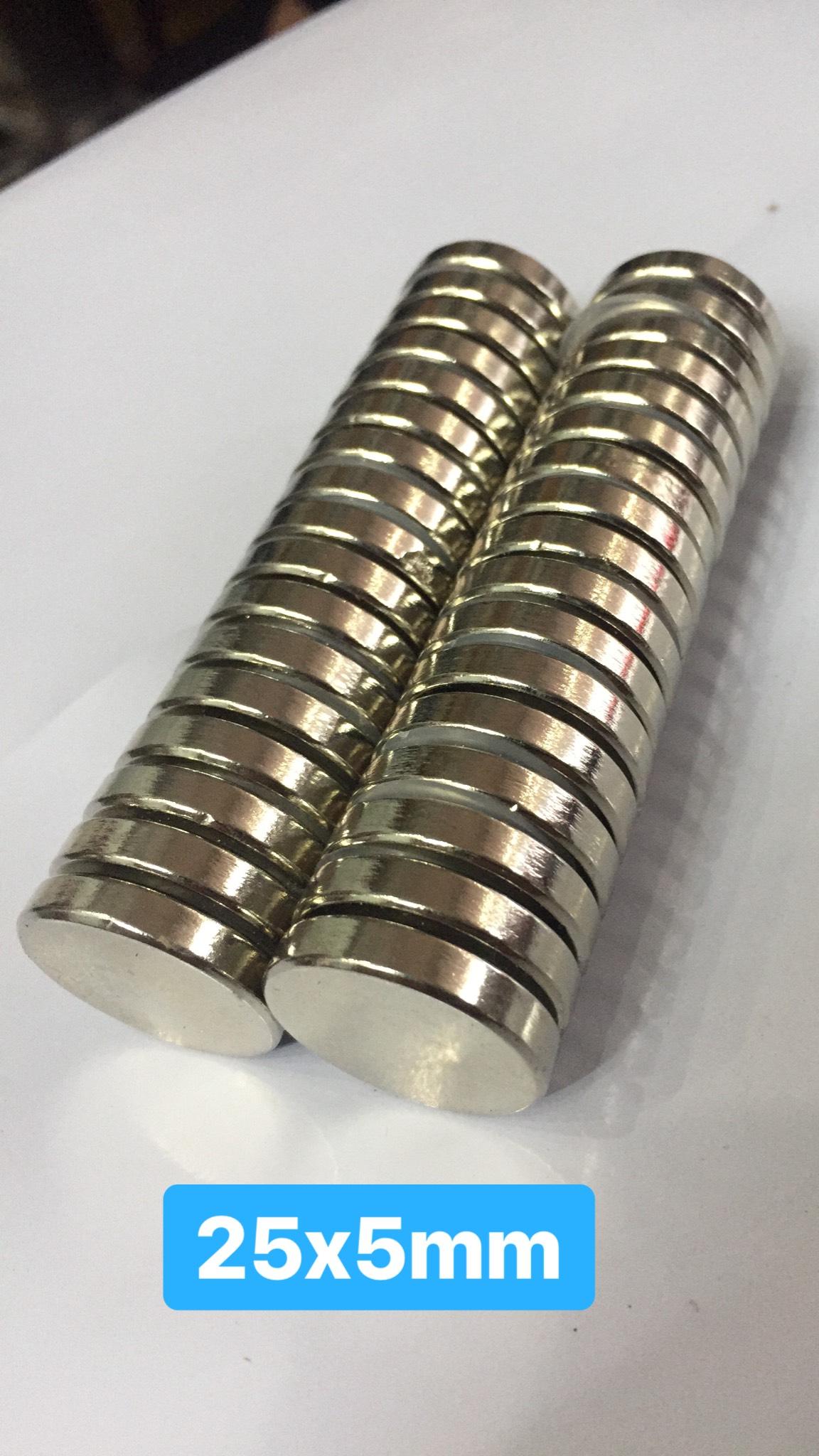 5 viên Nam châm đất hiếm 25x5mm