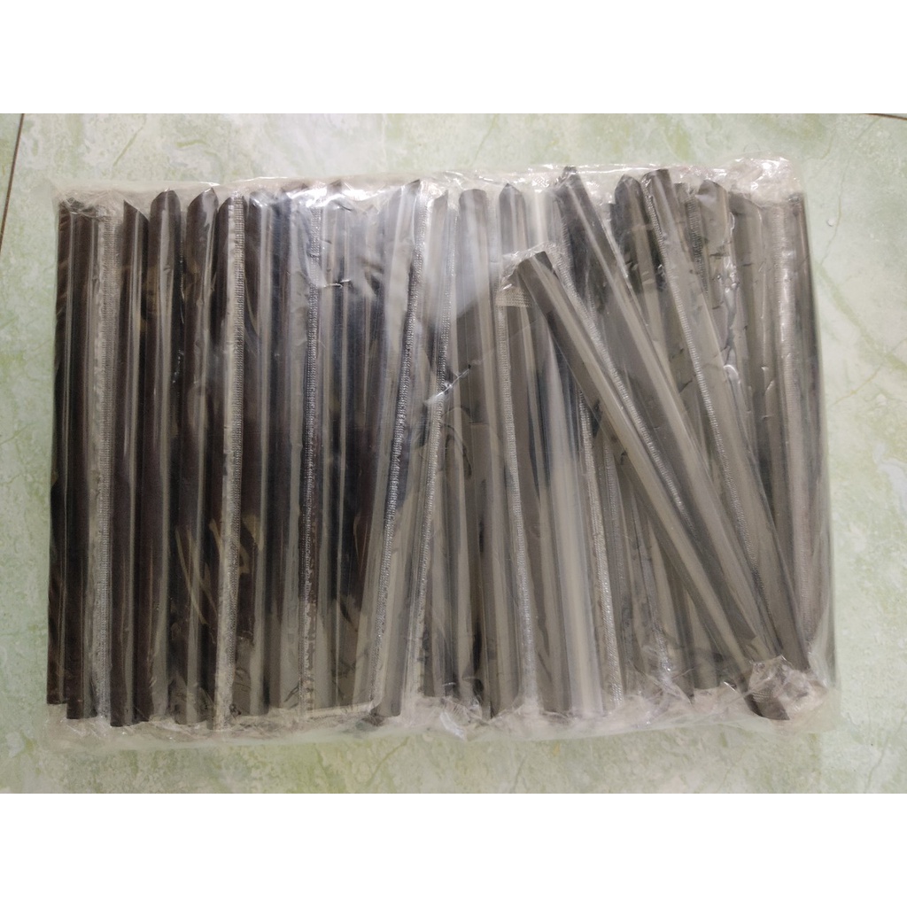 (HT) Ống hút trân châu có màng bọc phi 12 (màu đen/trắng)