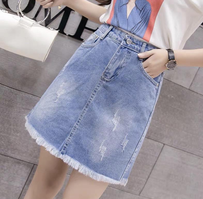 Quần váy jean big size lưng cao co dãn mạnh 2863 - molijeans