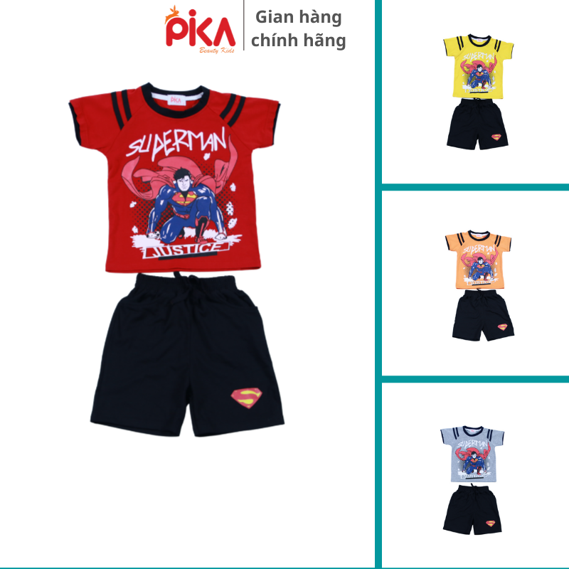 Bộ siêu nhân - bé trai - PIKA KIDS chất liệu cotton mềm mịn bộ quần áo trẻ  em 