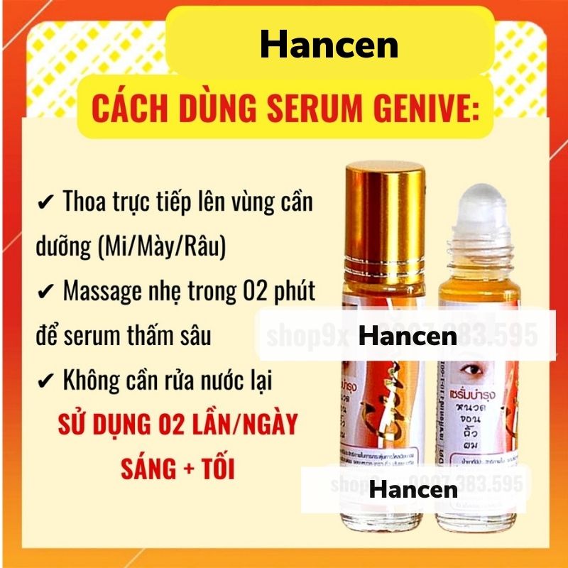 Serum Mọc Dày Mi, Lông Mày, Râu Genive 8ml
