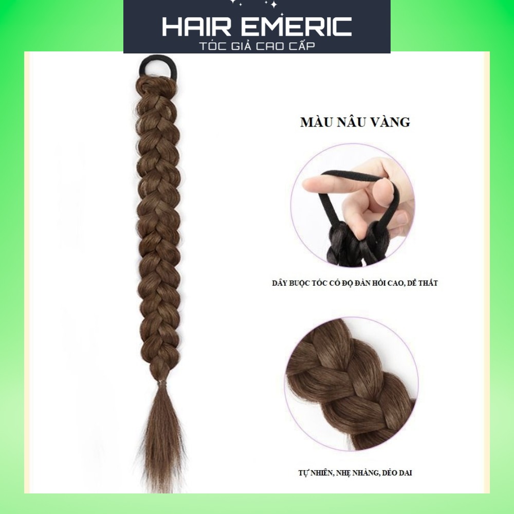 Tóc giả thắt bím đuôi ngựa, tóc tết đuôi sam Emeric