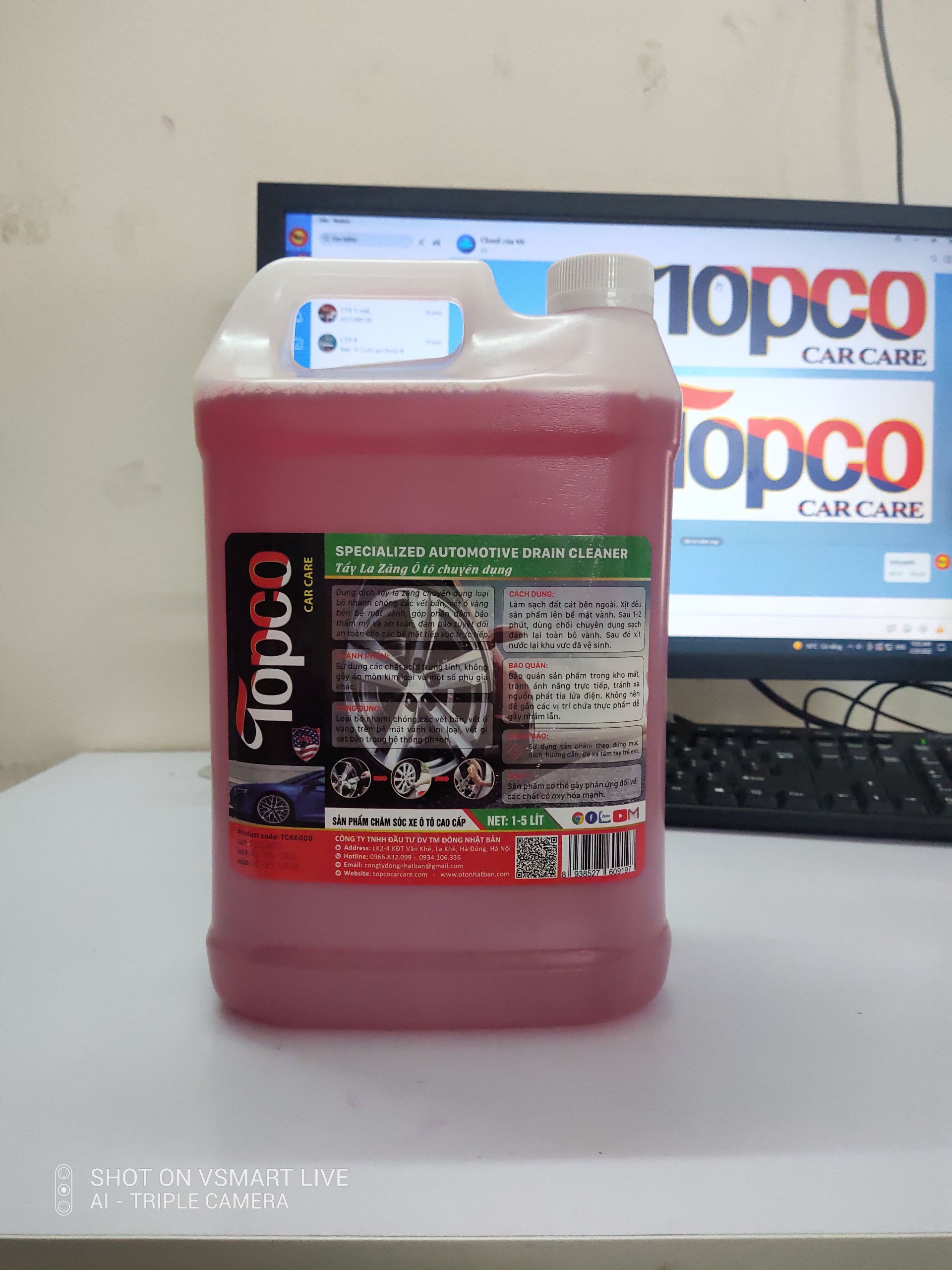 Dung dịch tẩy lazang TOPCO 1 lít, 5 lít