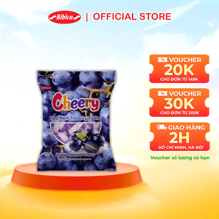 Combo 3 Kẹo Mềm Trái Cây Cheery Bibica 140g