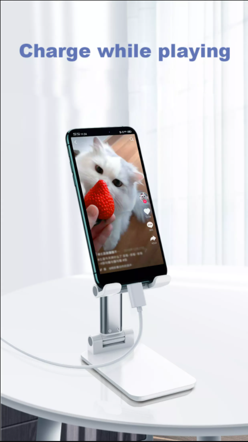BASIKE Retractable Aluminum Alloy Desktop Holder Universal Table Cell Phone Stand Desktop Rack Multifunction Mobile Phone Holder Stand Support Ipad Pro 12 Inch Thick Stand Suitable for Samsung OPPO VIVO Huawei Color:Silver