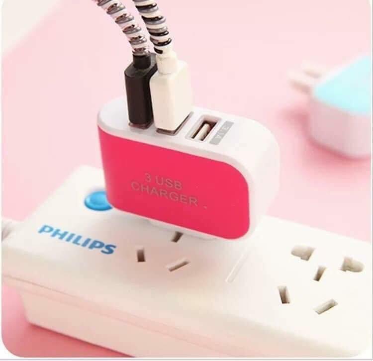 Ổ Cắm Sạc 3 Cổng USB 3.1A có đèn Led