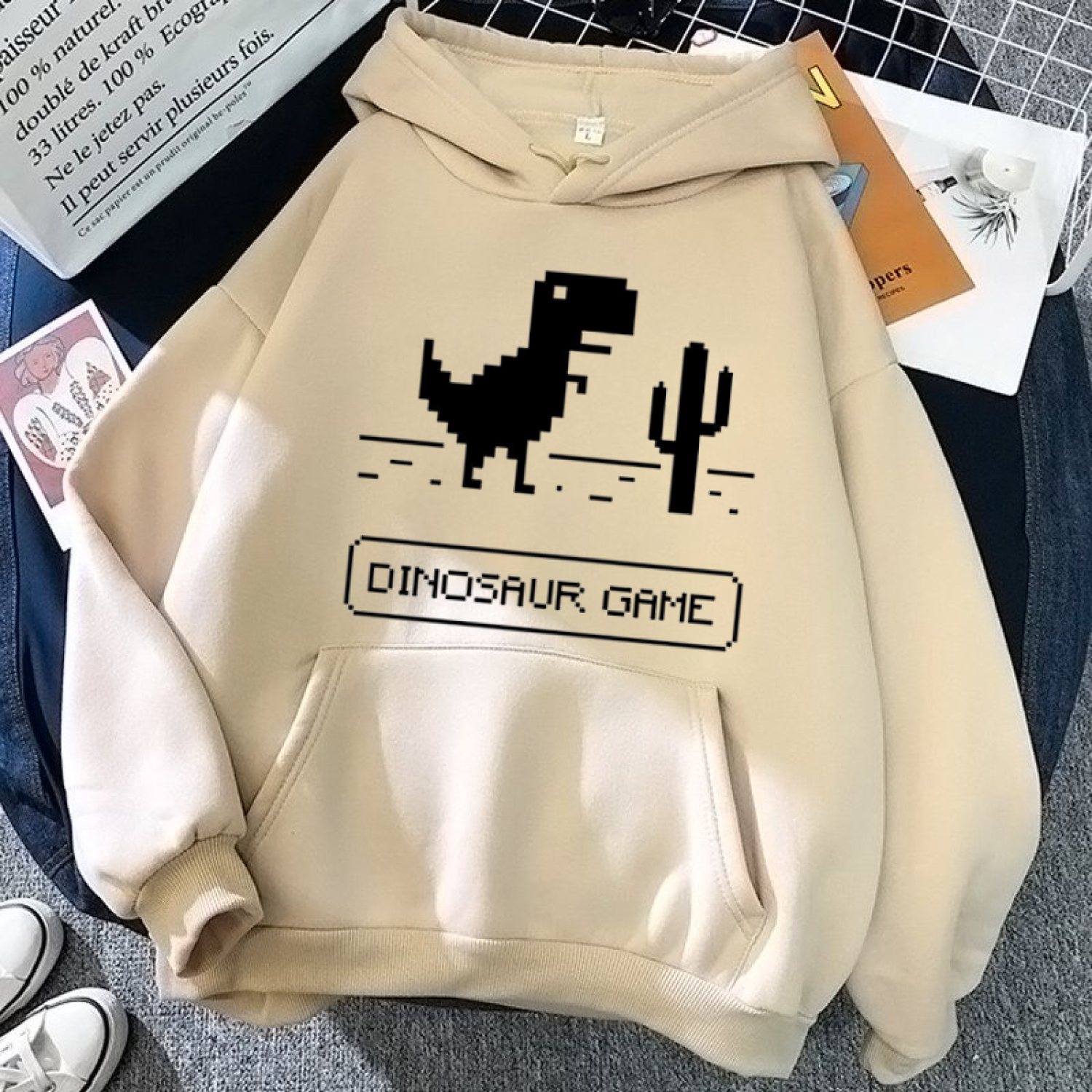 ÁO HOODIE UNISEX IN DINOSAUR GAME (NHIỀU MÀU)