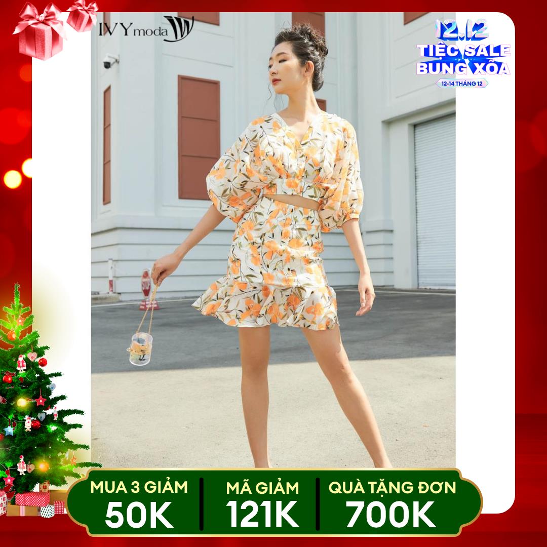 Chân váy đuôi cá họa tiết nữ IVY moda MS 31B8250