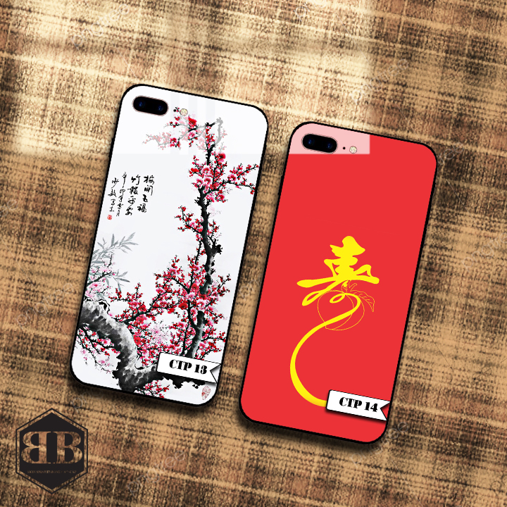 Ốp lưng kính cường lực iphone 7 plus / iphone 8 plus hình thư pháp