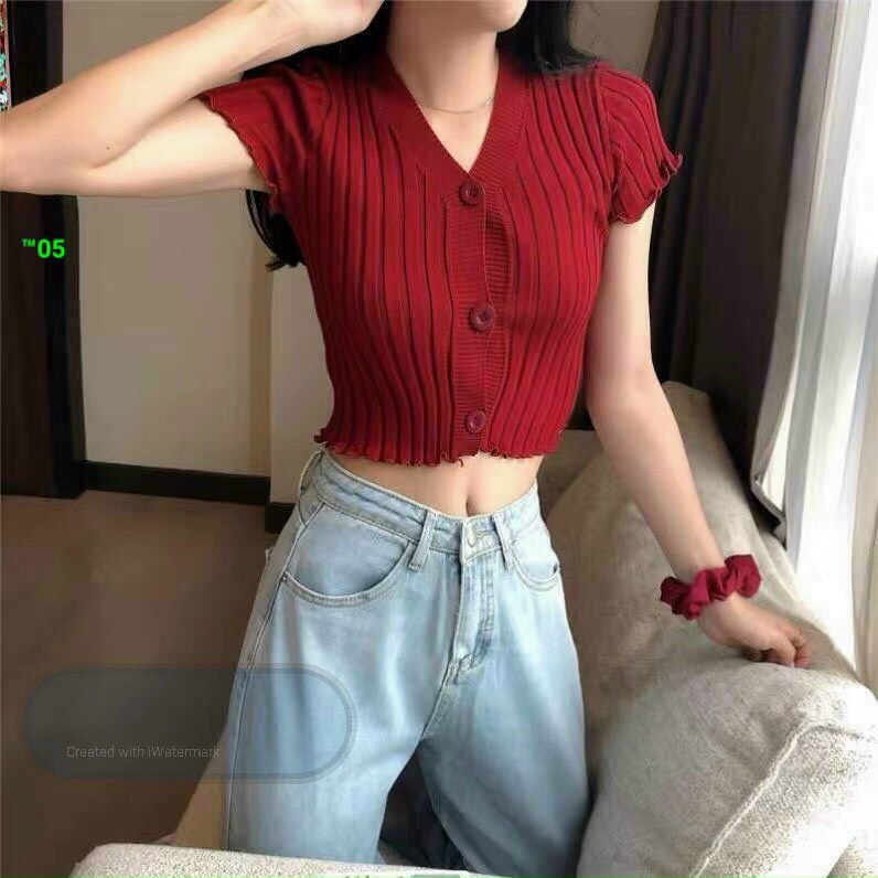 ÁO THUN NỮ CÀI NÚT CÁCH ĐIỆU ÔM BODY SIÊU TÔN DÁNG XINH LUNG LINH (KÈM HÌNH CHỤP THẬT).