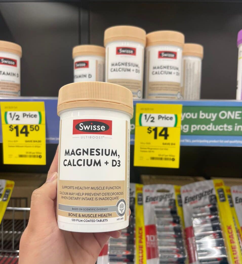 CANXI HỮU CƠ SWISSE MAGNESIUM, CALCIUM D3 120 viên