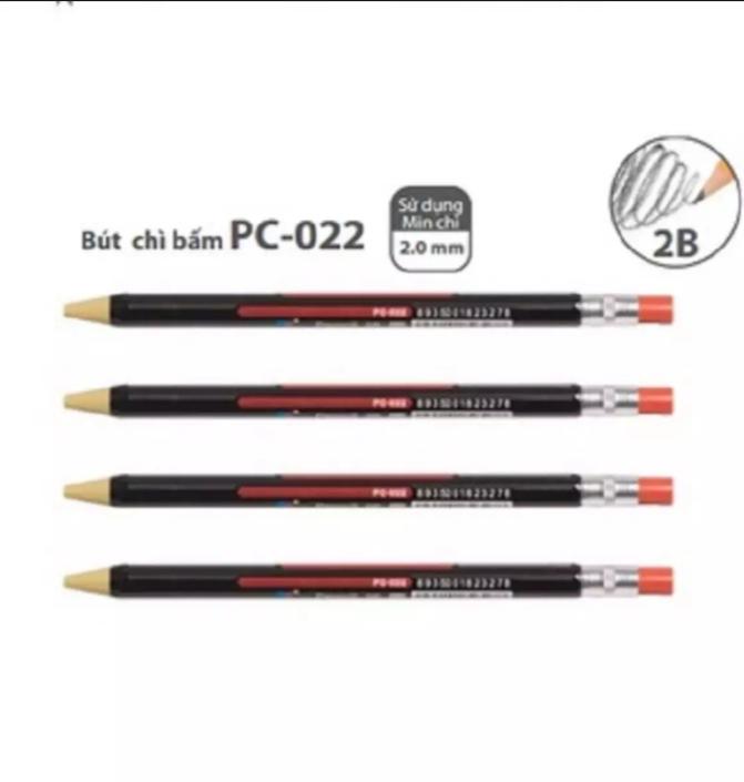 Combo 10 cây bút chì bấm Thiên Long PC 022 - ngòi 2.0mm