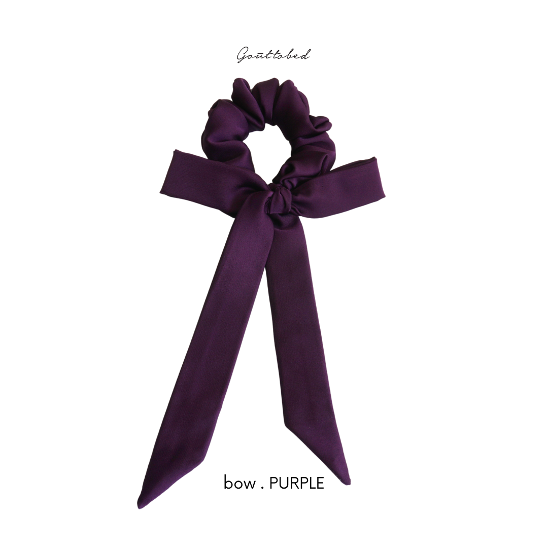 Scrunchies cột tóc nơ Gouttobed Lụa Satin Silk (nhiều màu)