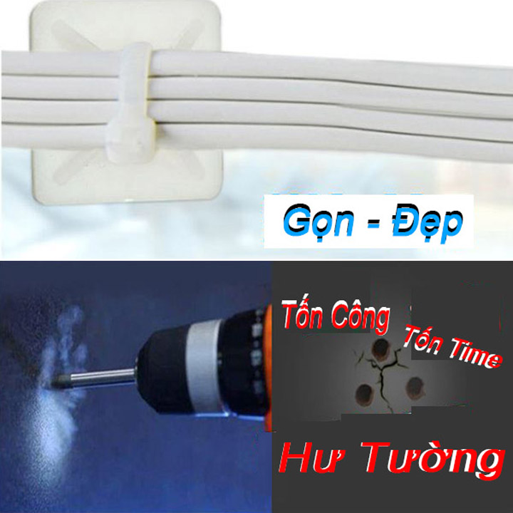Đế Miếng Dán Dây Rút, Dây Thít - 20x20mm - 100 Cái