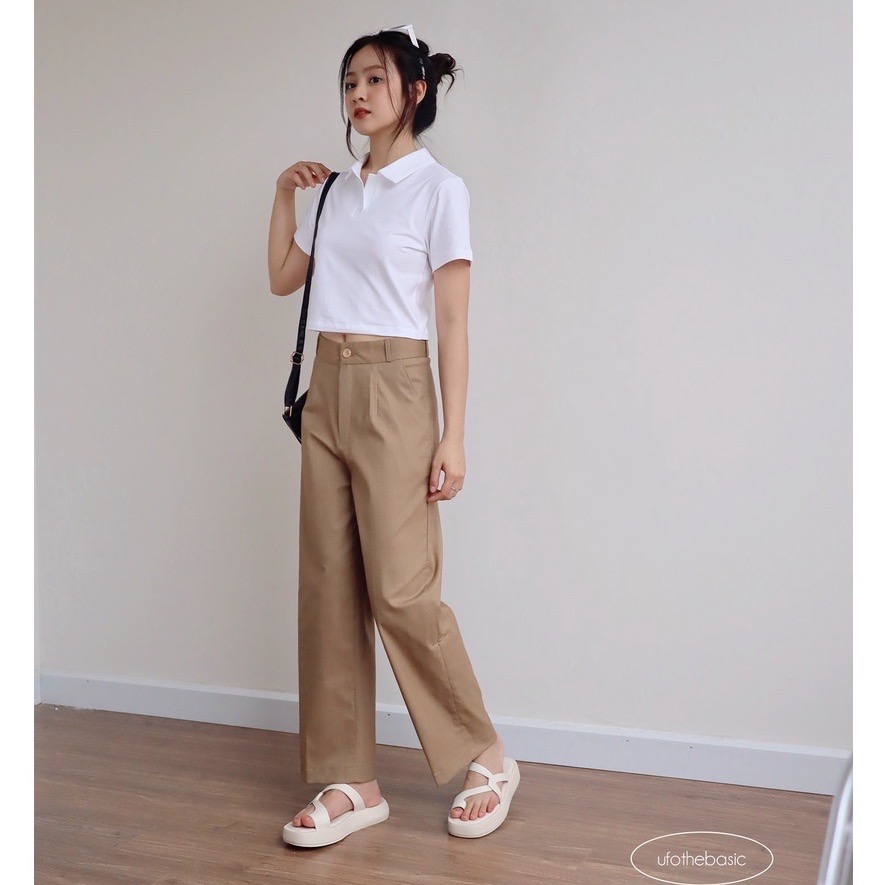[Nhập LAZLOOK99 GIẢM 100K/500K] Quần ống rộng dáng suông lửng các màu – Basic Trousers – ufo.thebasic
