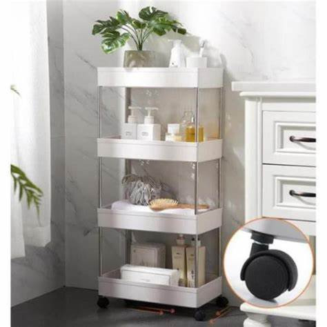 kệ xe đẩy 4 tầng có bánh xe