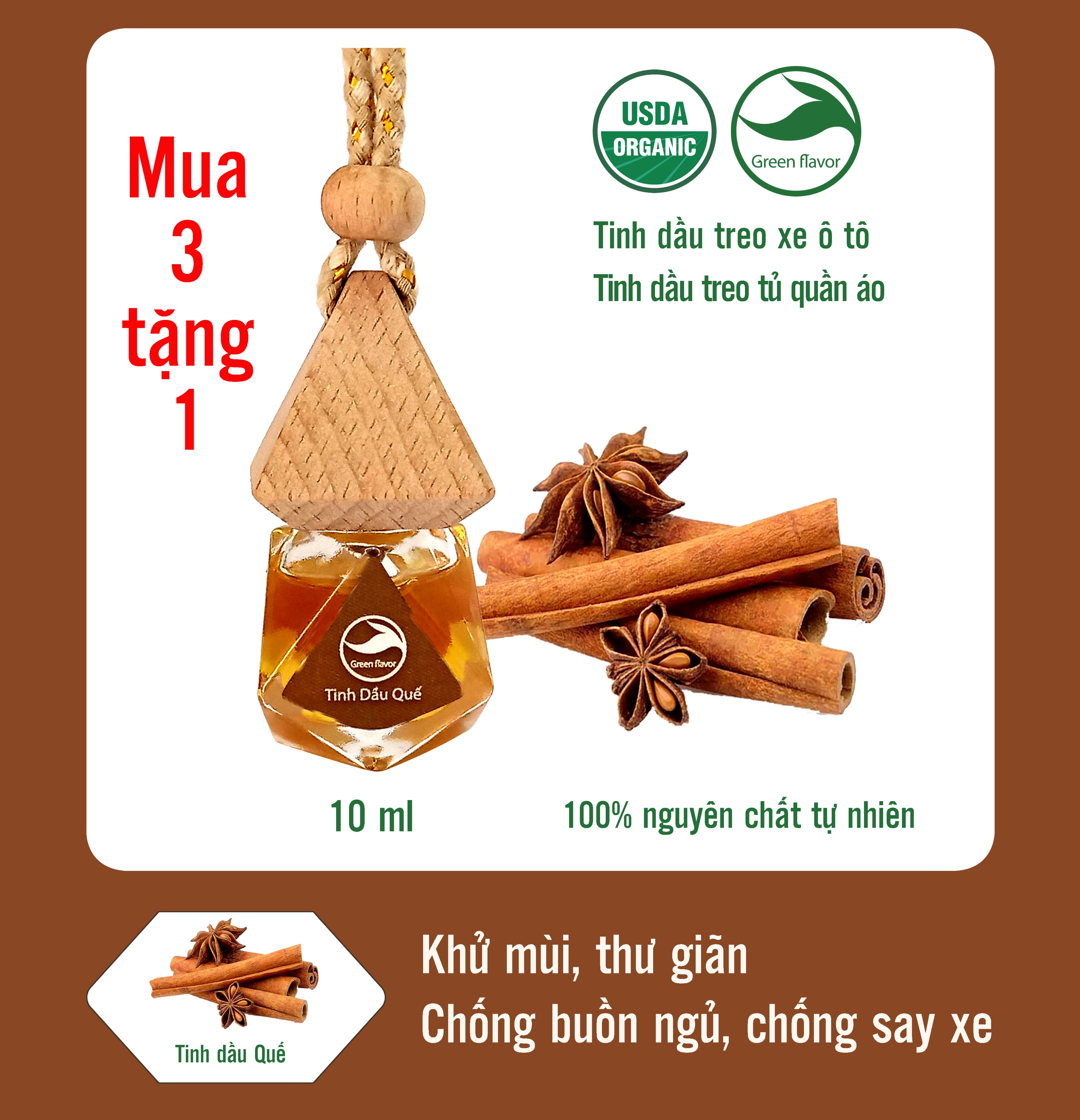 Tinh Dầu Sả Java - Dạng treo xe, khử mùi, tỏa hương thư giãn.