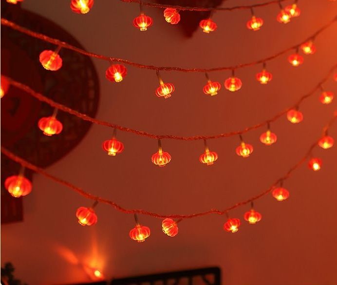 Dây đèn led trang trí Tết đèn lồng đỏ