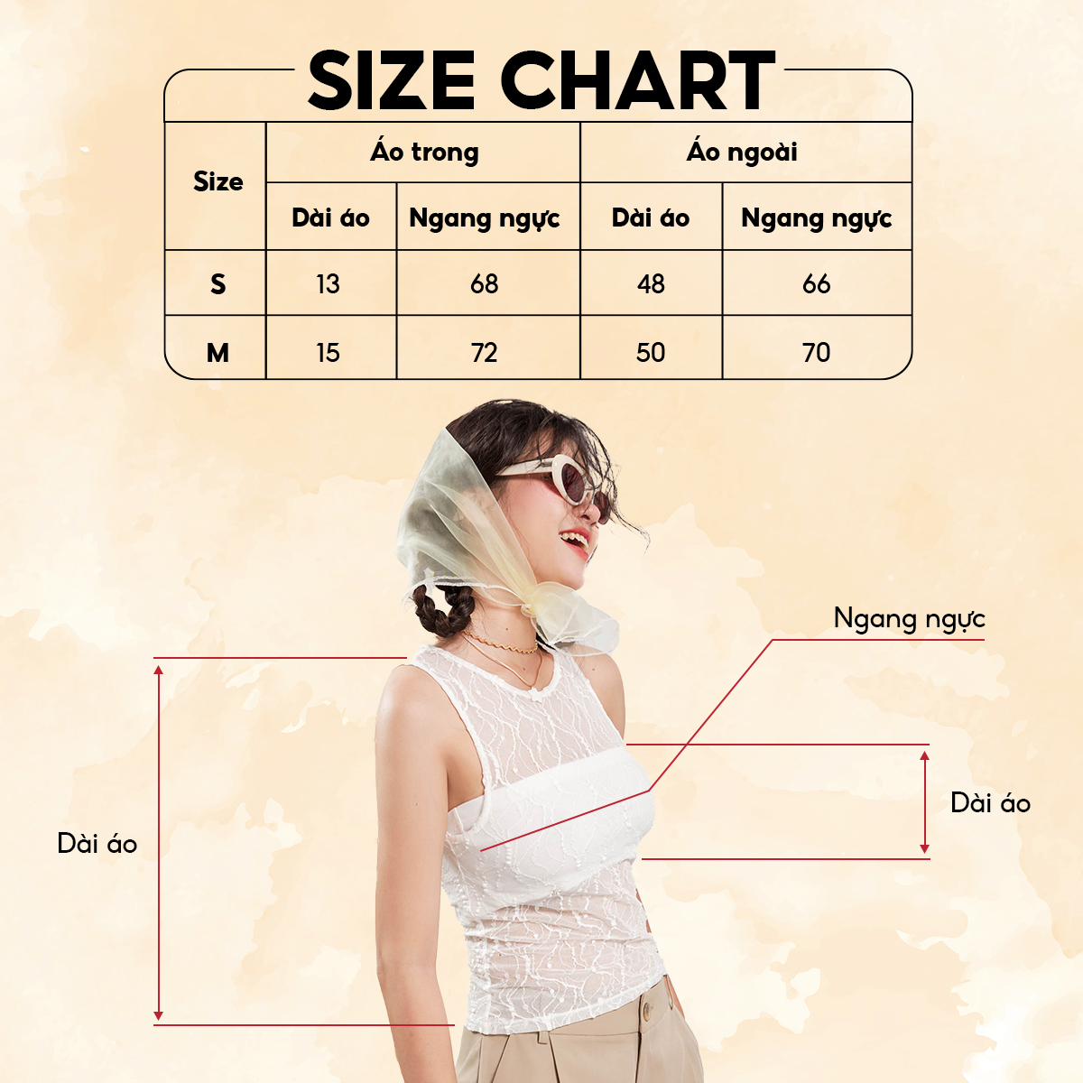 [OUTLET SALE] DOTTIE - Áo sát nách vải ren - Trắng - T0803