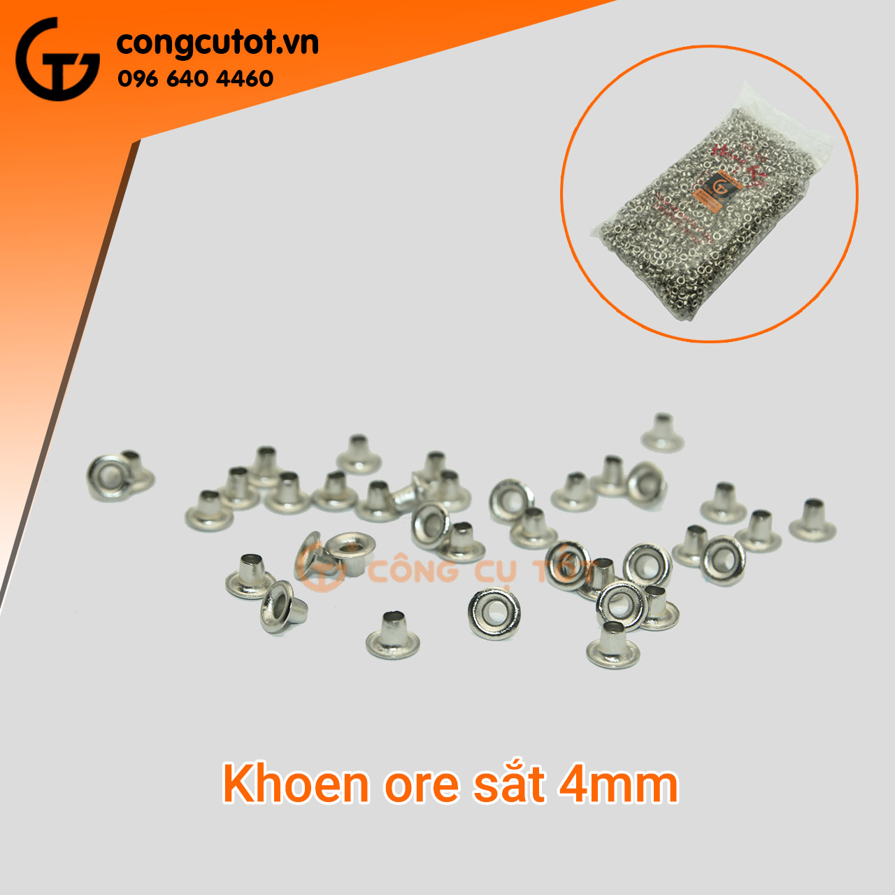 1Kg khoen ore sắt 4mm ( mắt cáo)