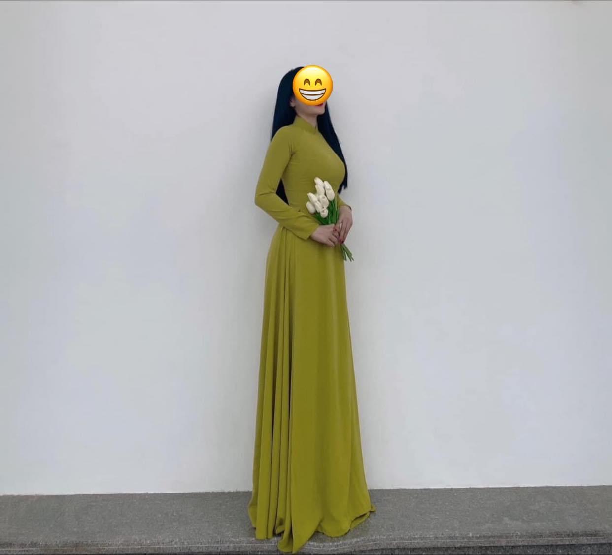 Áo dài truyền thống màu Cốm 4 tà kèm quần 2 lớp, lụa chiffon cao cấp, không nhăn, không xù ┃ Áo Dài Ngọc Trang, Áo dài may sẵn đủ size