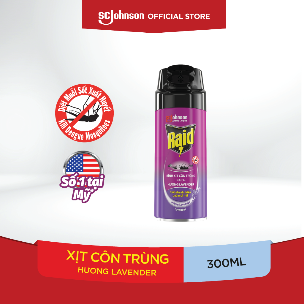 RAID Bình xịt côn trùng Hương Lavender 300ML - DN