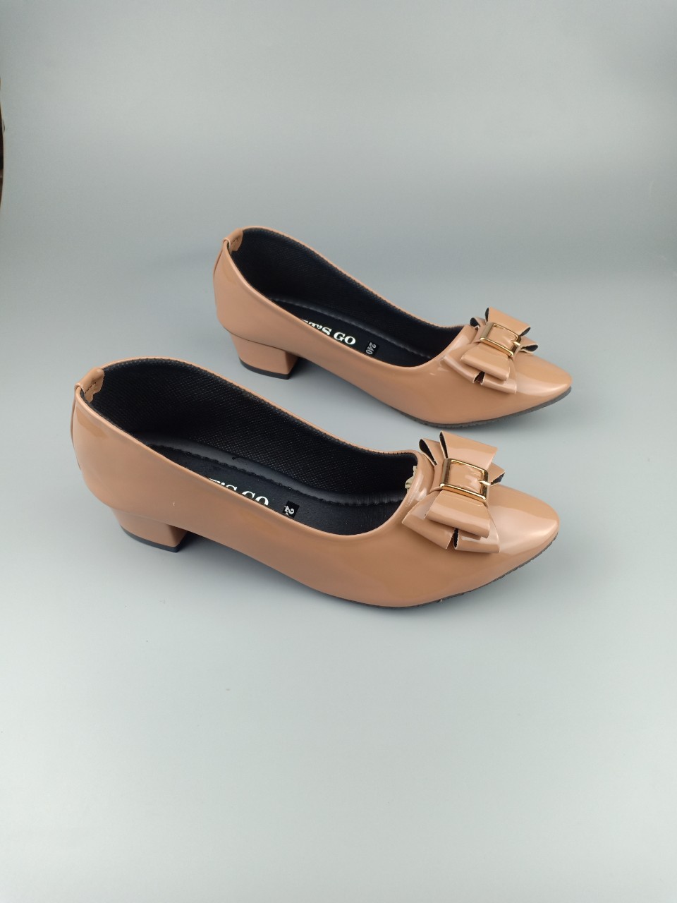 GIÀY BÚP BÊ ĐÉ 3cm PHỐI NƠ