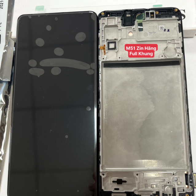Màn hình tương thích samsung m51 / sm-m515, loại zin hãng, liền khung
