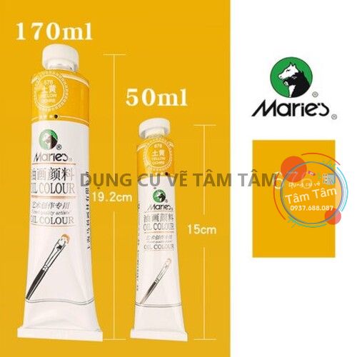 Sơn dầu Maries tuýp 170ml phần 1/2, màu dầu Maries-Dụng cụ vẽ Tâm Tâm