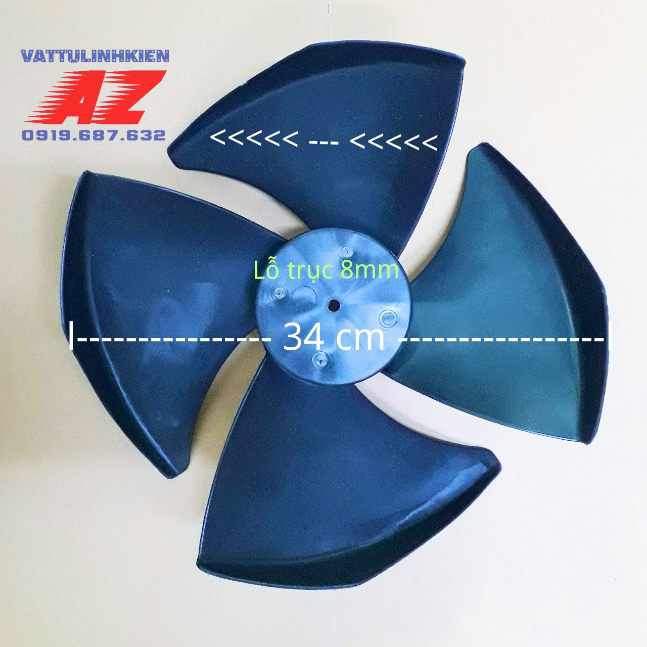 Cánh quạt  hơi nước Đường kính 34 cm, lỗ trục 8mm, hướng ngược chiều